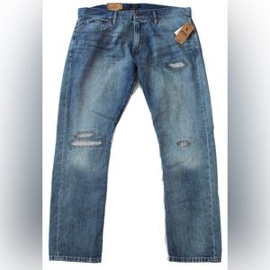 Polo Ralph Lauren Mens Sullivan Slim Patchwork Distressed Jeans 32x32 & 36x30